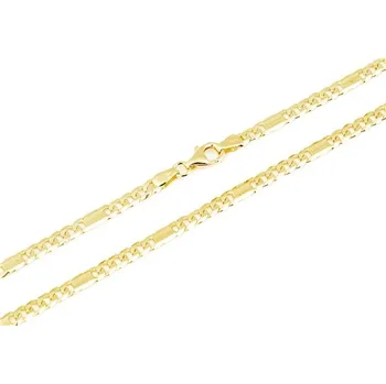 Řetízek Stříbrný pozlacený řetízek figaro 55 cm STRR0499F + dárek zdarma