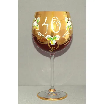 Sklenice Výroční sklenička Natálie 40 let rubínová