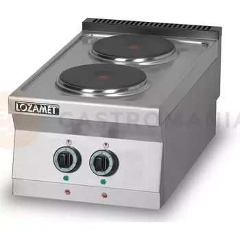 Sporák Elektrický sporák 2 plotýnky, 7 kW, 450x900x280 mm | LOZAMET, L900.KEO2