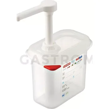 Dávkovač nápoje Dávkovač na omáčky s pumpičkou, nádoba GN 1/9 | ARAVEN, 065169