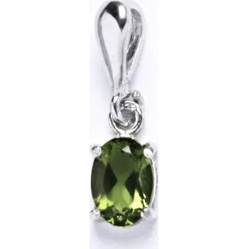 Přívěsek Stříbrný přívěsek přírodní vltavín - P1246 (Stříbrný přívěsek s vltavínem 7x5 mm)