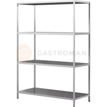 Závěsné křeslo Regálový díl svařovaný z nerezové oceli, 4 perforované police 1200x400x2000 mm | ASBER, SSP-124/20