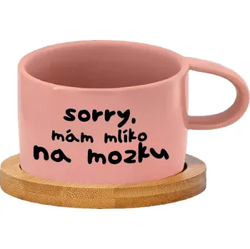Hrnek makronka - Sorry, mám mlíko na mozku Barva hrnečku: Růžová