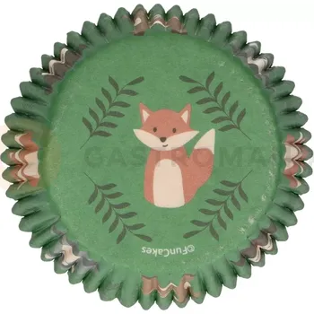 Kuchyňská sůl Košíčky na cupcake, průměr 5 cm, 48 ks lesní zvířata | FUNCAKES, FC4016