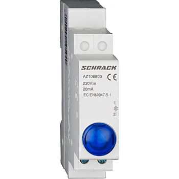 Stykač Schrack Technik spol. s r.o. AZ106803 - Instal. LED signálka AMPARO modrá 230V AC/DC