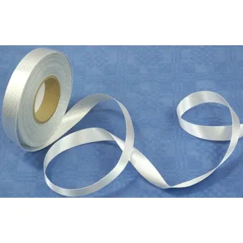 Stuha Stuha atlasová oboulící - stříbrná 10 mm - 1m