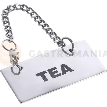 Informační tabulka Nápis TEA na nerezové tabulce s řetízkem | CONTACTO, 7229/102