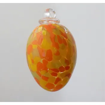 Velikonoční dekorace Vajíčko ze skla, žluto-oranžové