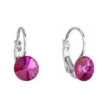 Šperk Náušnice Rivoli se Swarovski Elements (8mm) (růžová fuchsie)