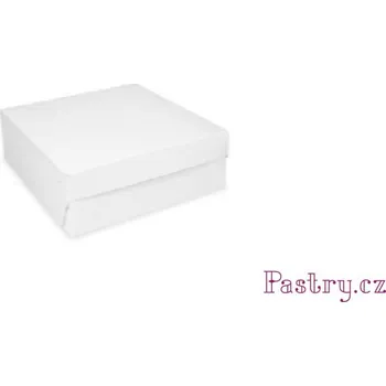 Forma na pečení Pastry, s.r.o. KRABICE NA DORT - MĚKKÁ BÍLÁ 20x20x10cm