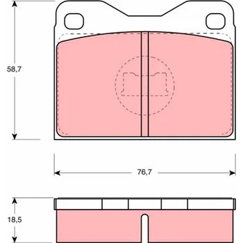 Brzdová destička Sada brzdových destiček, kotoučová brzda TRW GDB279