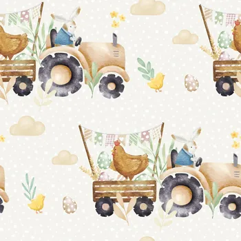 Velikonoční dekorace Velikonoční Traktor Materiál: Plátno Premium