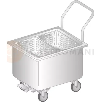 Kancelářský vozík Pojízdná vana z nerezové oceli 700x580x850 mm | DORA METAL, DM-3252