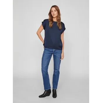 Dámská móda Vila T-Shirt Ellette 14059563 Tmavomodrá Regular Fit 34