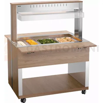 Bufetový vozík, ohřevný 3x GN1/1, Barva: jilm, 1170x1250x1510 mm | BARTSCHER, W3110-200U