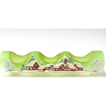 Svícen Svícen, vánoční válec ze skla, na tři svíčky, světle zelený