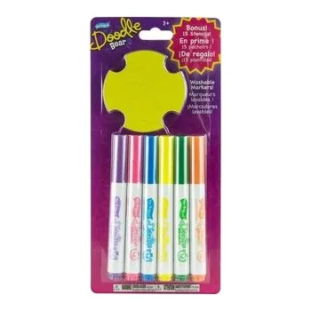 Set školních potřeb Doodle Bear Zestaw 6 pisaków + szablony TOMY