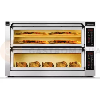 Pec na pizzu Dvoukomorová pec na pizzu, 1 dělená komora, 6x pizza 45 cm, komory o rozměrech 920x460x195 mm | PIZZA MASTER, CounterTop 452ED-1DW