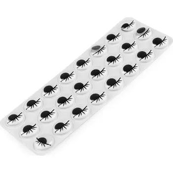 Samolepicí oči pohyblivé s řasami Ø15 mm, barva černá