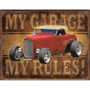 Plechová cedule Plechová cedule My Garage - ROD 40 cm x 32 cm