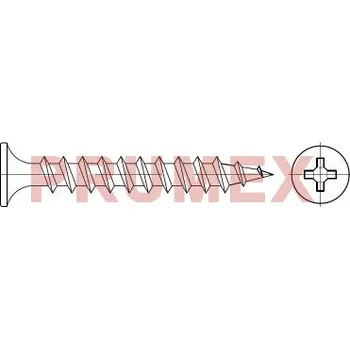 Vrut Vrut sádrokarton zápustný dvouchodý 4,8x90 fosfát