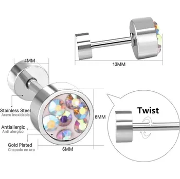 Náušnice Nerezové náušnice LUXUSTEEL se zirkony - 34CS
