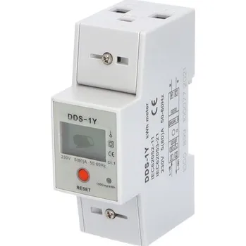 Elektroměr DDS-1Y RESET 80A, 2mod., LCD, 1-fáz., 1-tar., podružný, s funkcí nulování, ELEMAN 1000899