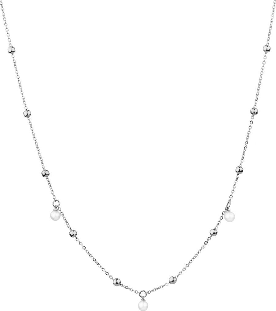 Stříbrný náhrdelník s perlami - kuličky - AP527-5509