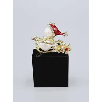 Brož Sněhulák na lyžích - brož