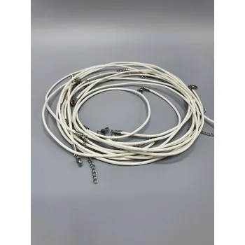 Řetízek Kožený řemínek kulatý se zapínáním 2,5 mm bílá 55 cm