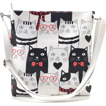 Kabelka Designová kabelka Indee, černobílé kočky