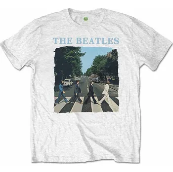 Pánská móda The Beatles tričko, Abbey Road &amp; Logo White, pánské XL