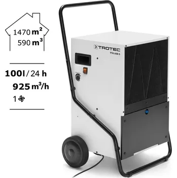 Odvlhčovač vzduchu Profesionální odvlhčovač TTK 650 S Trotec - 24h/100l (Trotec TTK 650 S – výkonný průmyslový odvlhčovač vzduchu 100 l/24h. Spolehlivá technika a velká kapacita vysoušení)