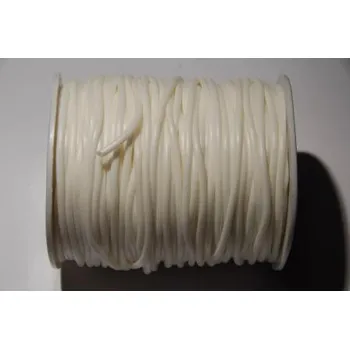 Materiál na výrobu šperku Kaučuková šňůrka dutá, průměr 2mm, metráž bílá