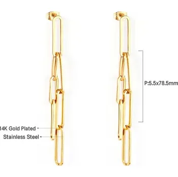 Náušnice Dlouhé visací náušnice z nerezové oceli - 433 tis