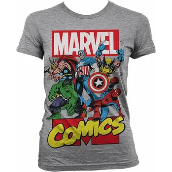 Dámské tričko Marvel Comics tričko, Heroes Grey Girly, dámské XL