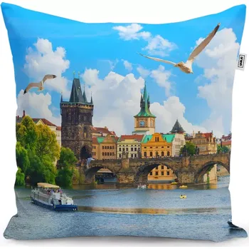 Polštář Dekorační polštář Praha Karlův most 2 - Sablio - 40x40 cm