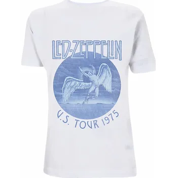 Pánská móda Led Zeppelin tričko, Tour 75´ Blue Wash White, pánské XXL