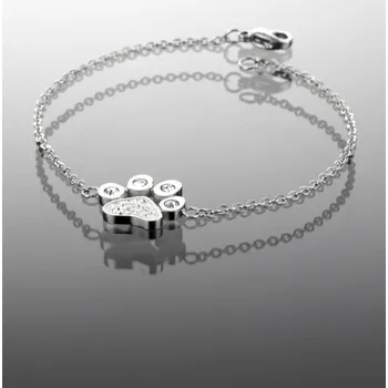 Náramek Náramek z chirurgické oceli, tlapka se zirkony