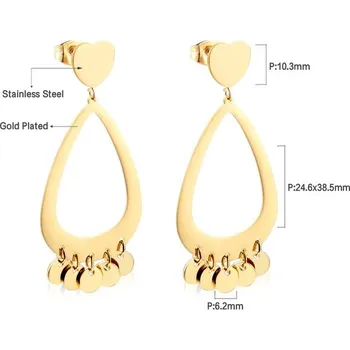 Náušnice Dlouhé visací náušnice z nerezové oceli - 404G