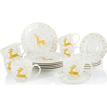 Weltbild 795696 Zlatá zima 18 ks bílá/zlatá jídelní souprava Weltbild 795696 Zlatá zima 18 ks bílá/zlatá