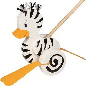 Dřevěná hračka Jezdík na tyči - Plácačka, Zebří kačenka (Goki)