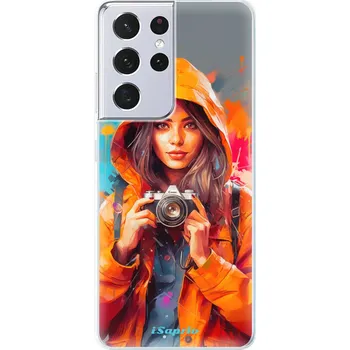 Odolné silikonové pouzdro iSaprio - Girl with Camera - Samsung Galaxy S21 Ultra