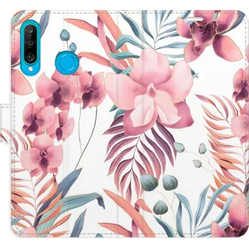 Pouzdro na mobilní telefon Flipové pouzdro iSaprio - Pink Flowers 02 - Huawei P30 Lite