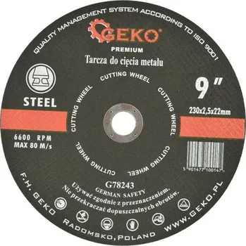 Řezný kotouč Kotouč řezný na kov, 230x2,5mm GEKO