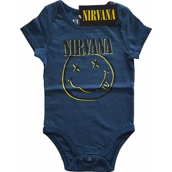 Kojenecký body Nirvana kojenecké body tričko, Inverse Smiley Blue, dětské XXL velikost XXL (18 měsíců)