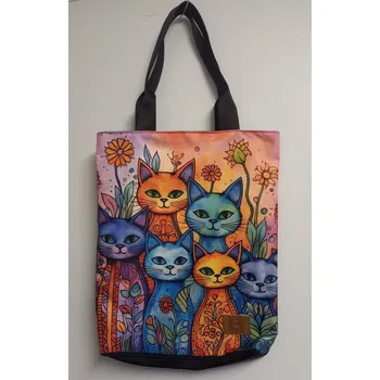 Krásná designová taška, barevné kočky