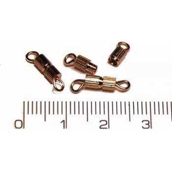 Materiál na výrobu šperku Zapínání šroubovací s očkem, délka 8mm, průměr 3mm. (postříbřeno)