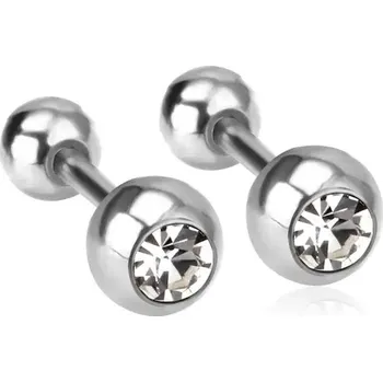 Náušnice Luxusní náušnice se zirkony | 5 mm - 5mm stříbrná bílá