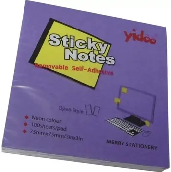 Samolepící bloček Samolepící bloček neon 75x75mm, fialový 100 listů